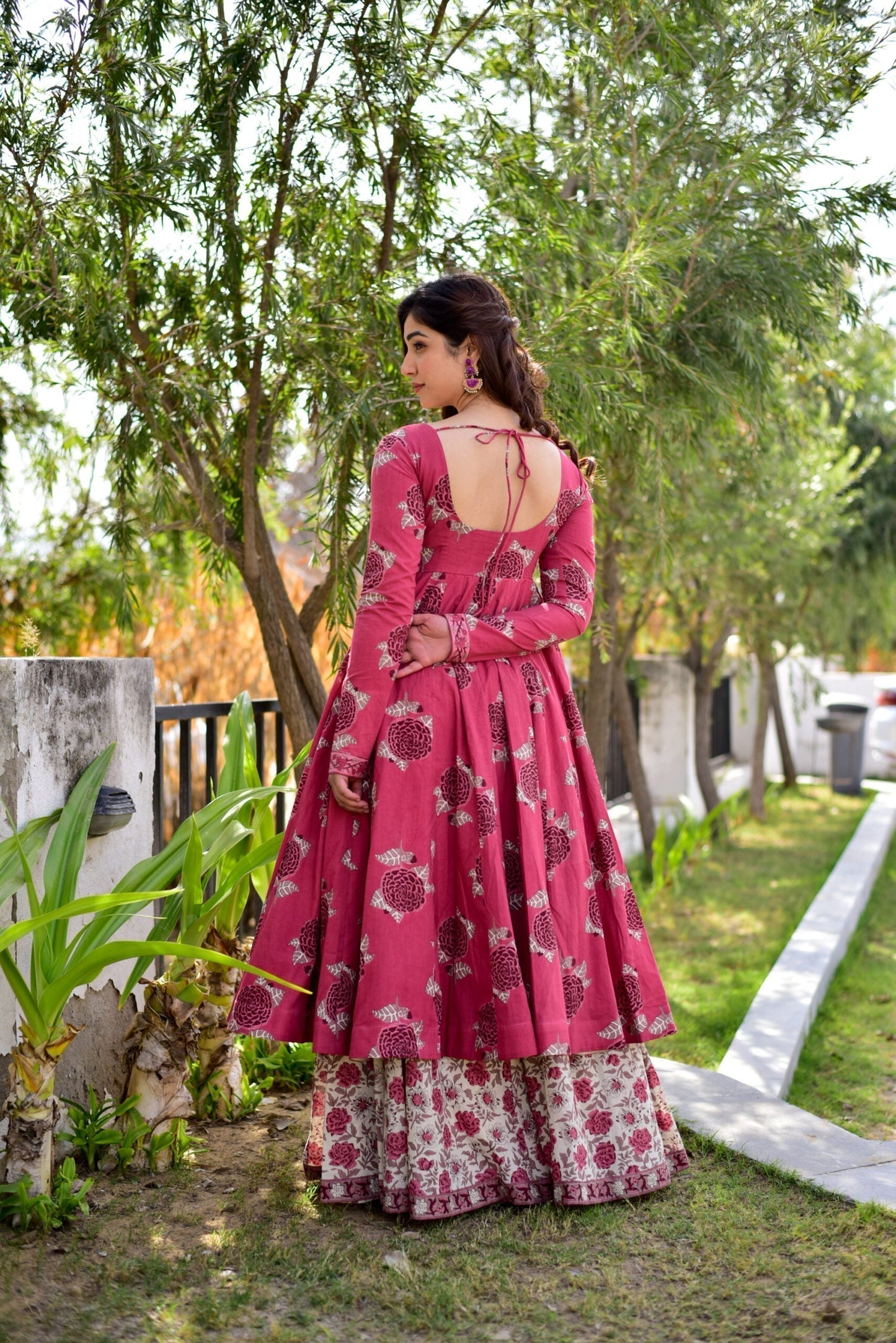 pink rhythm kurta palazzo set