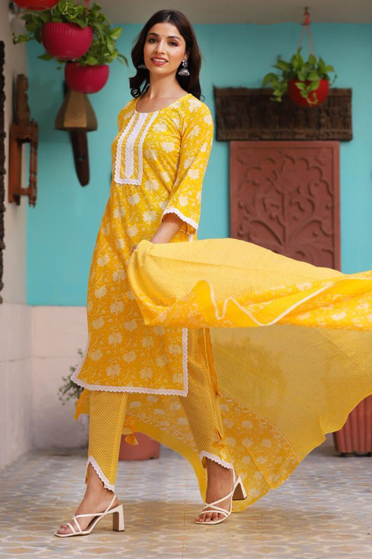 Sunflower Lace Delight Suit Set