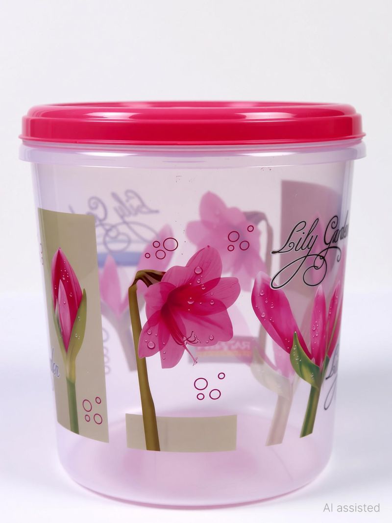 3D METRO SUPER STORE Plastic Grocery Container  - 5 L, 7.5 L, 10 L (Pack of 3, Pink)
