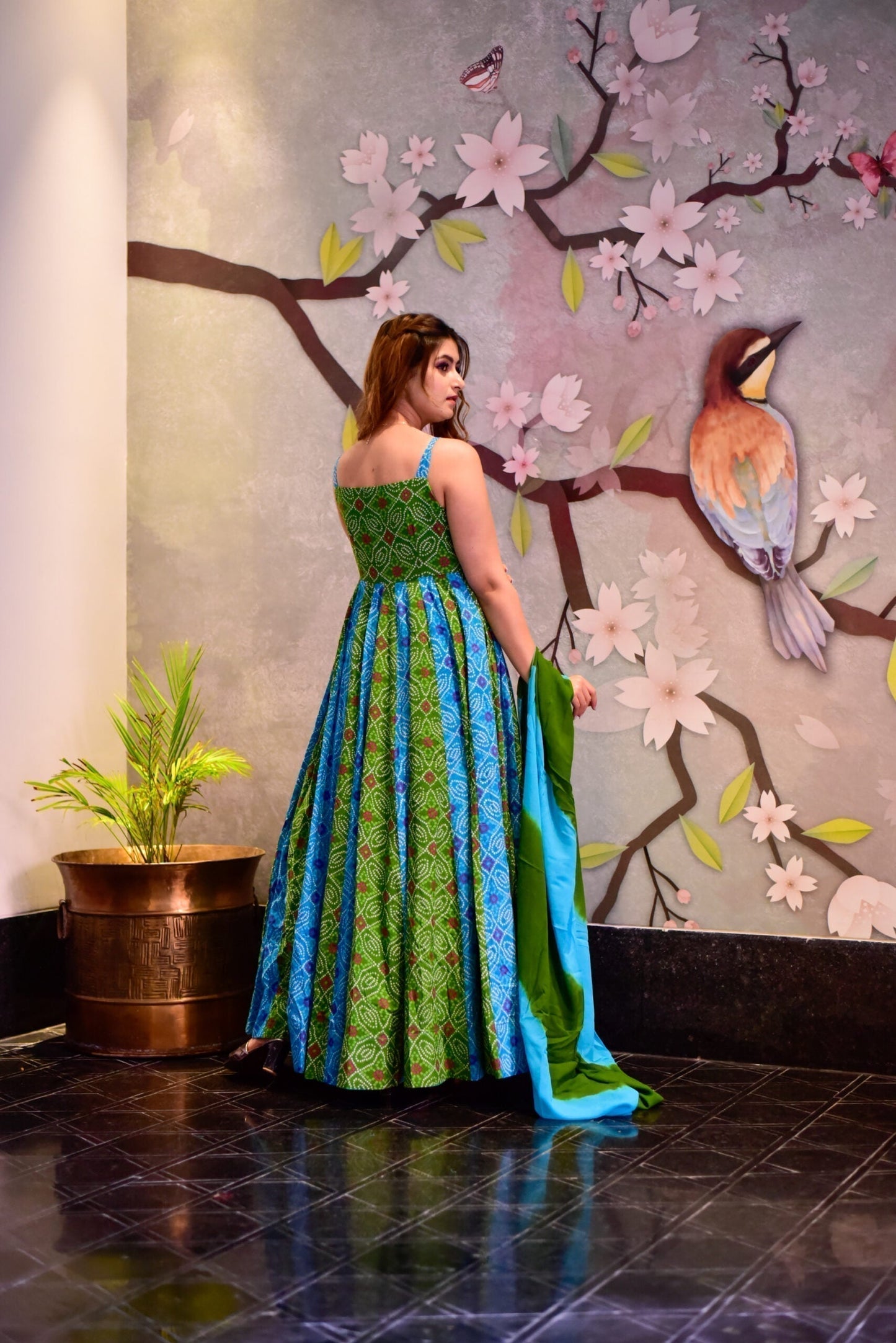secret blue and green maxi set