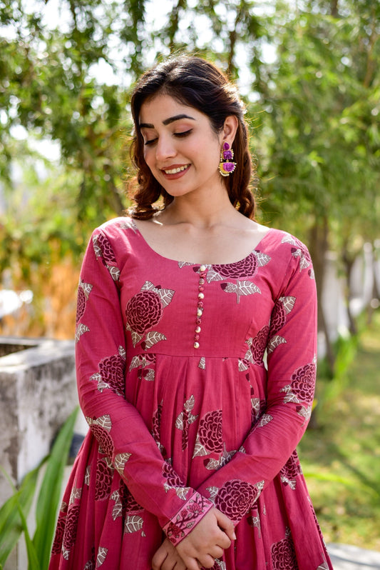 pink rhythm kurta palazzo set