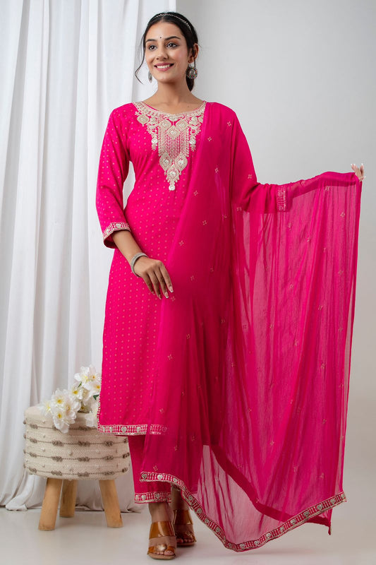 SALE: Pink Pataka Diwali Ready Suit Set