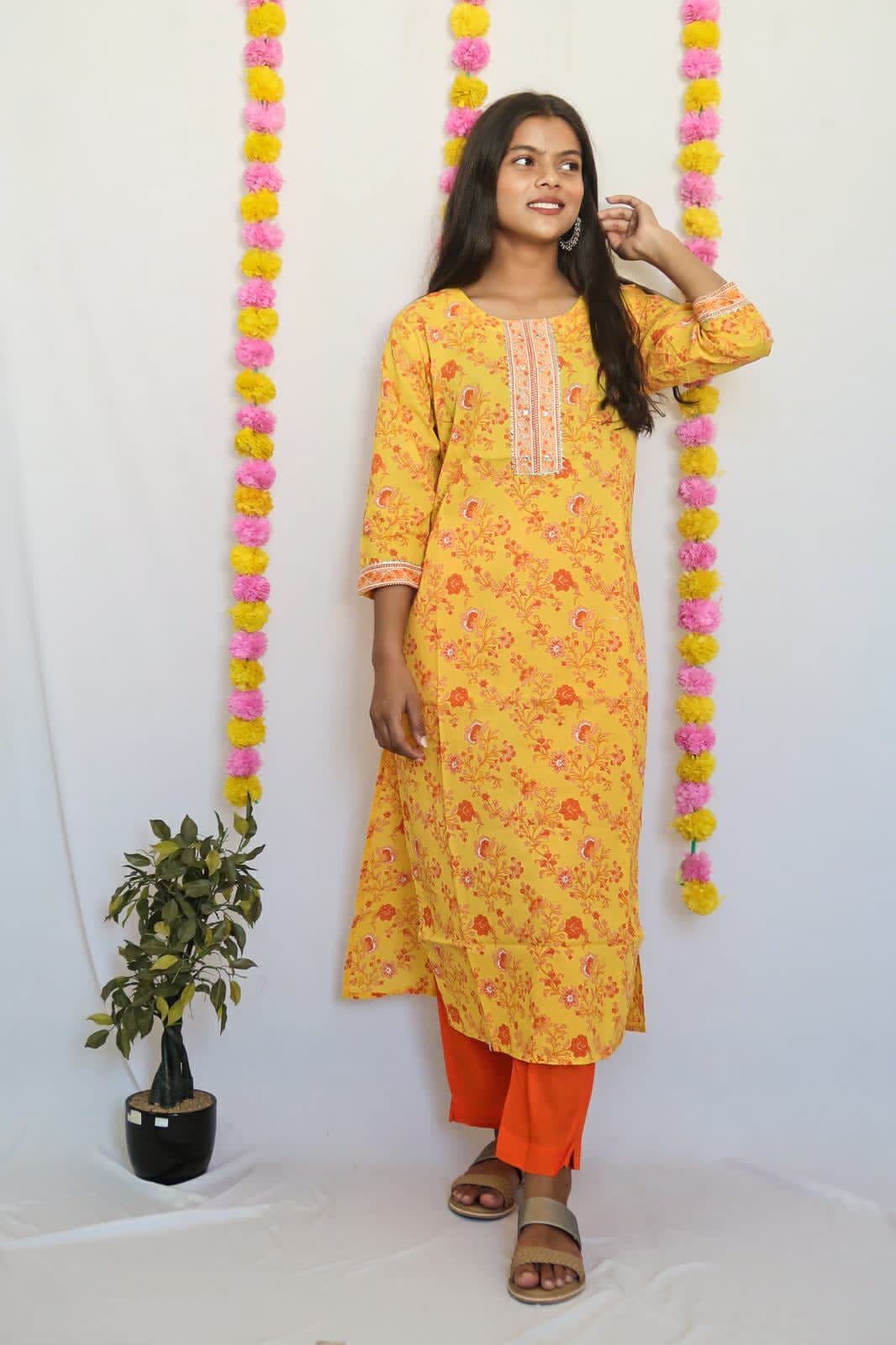 SALE: Sunflower Orange Suit Set