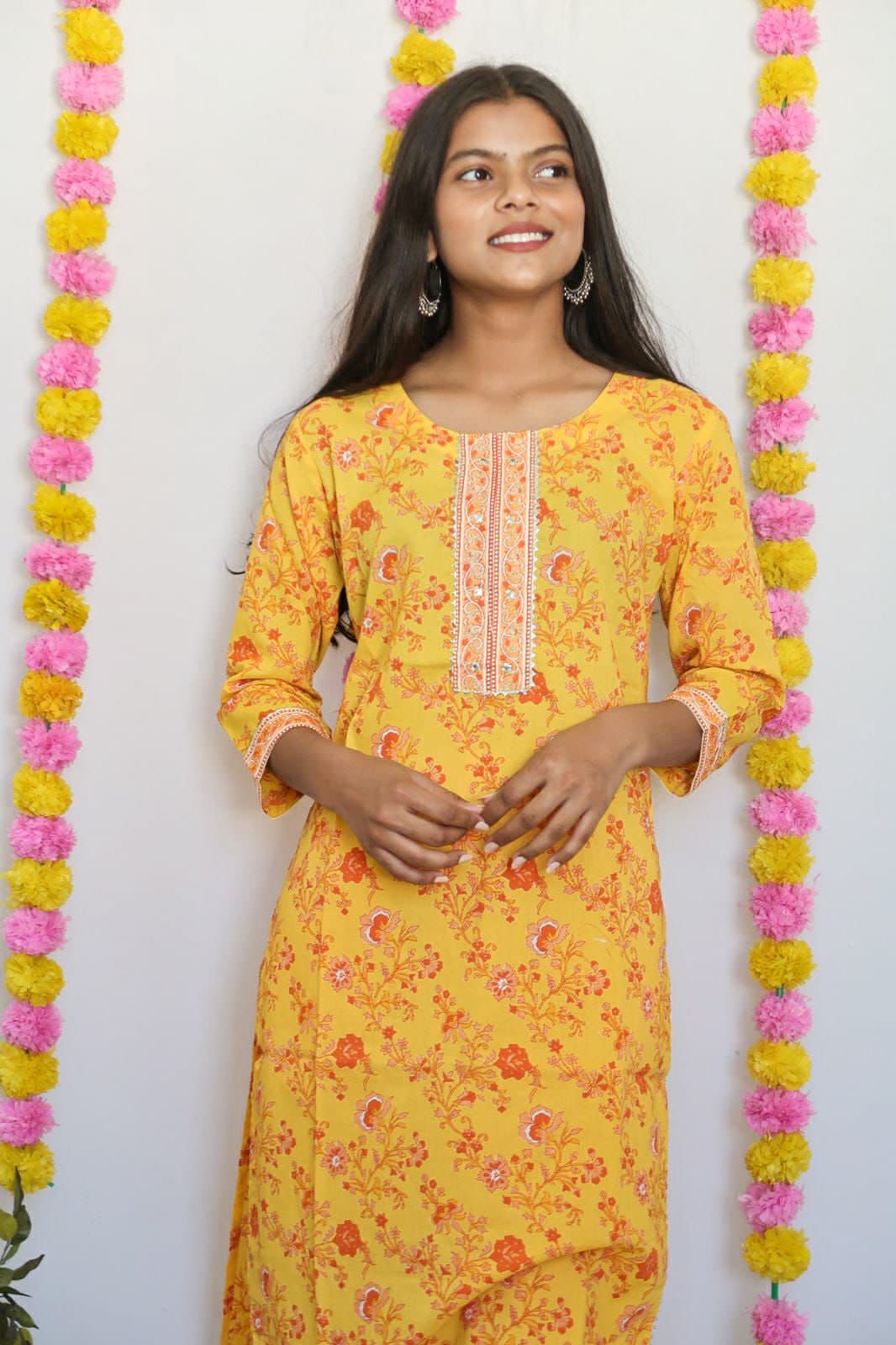 SALE: Sunflower Orange Suit Set