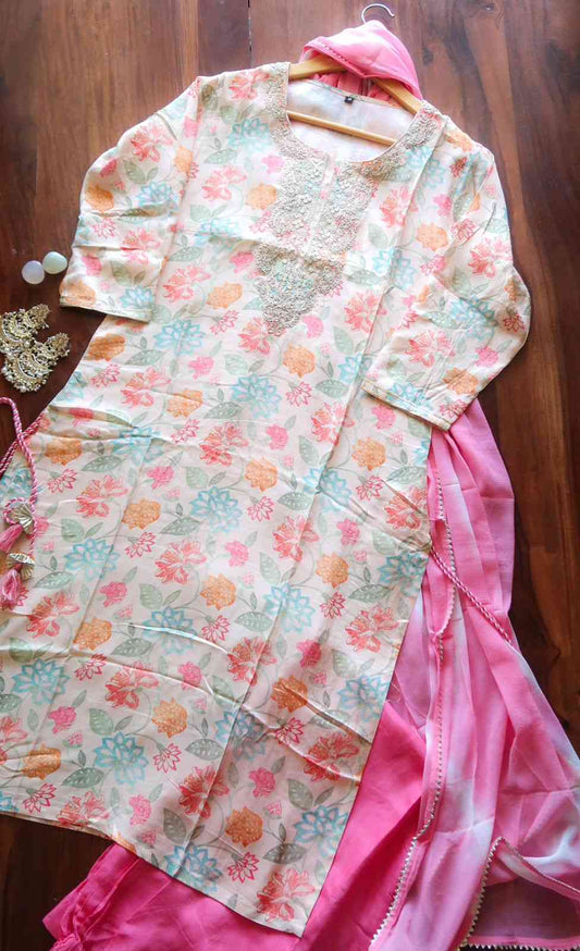 SALE: Floral Zariwork Suit Set