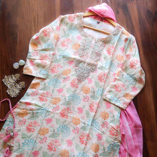 SALE: Floral Zariwork Suit Set