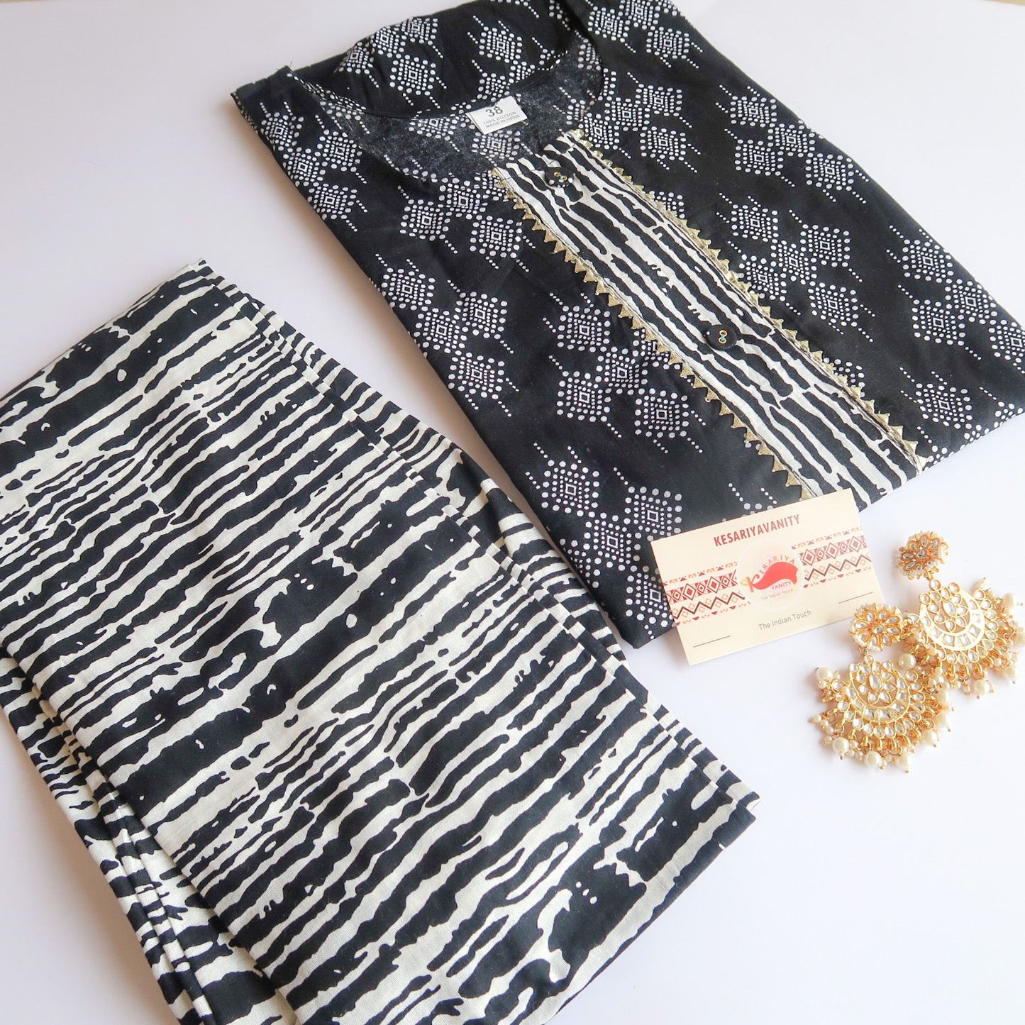 Black & White Slim Fit Suit Set