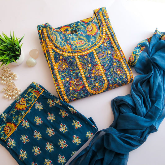 Morpankh Cotton Suit (3 piece)