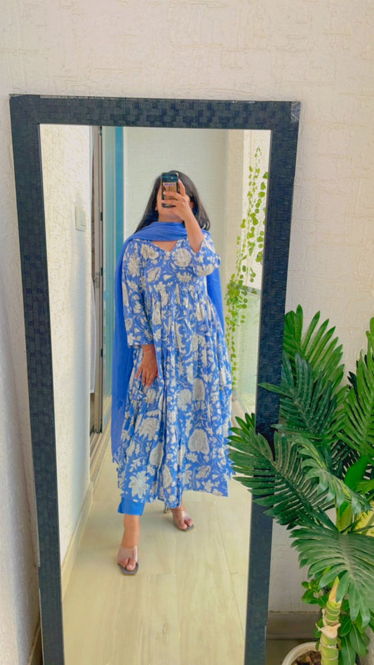 Powder Blue Inaayat Floral Suit Set