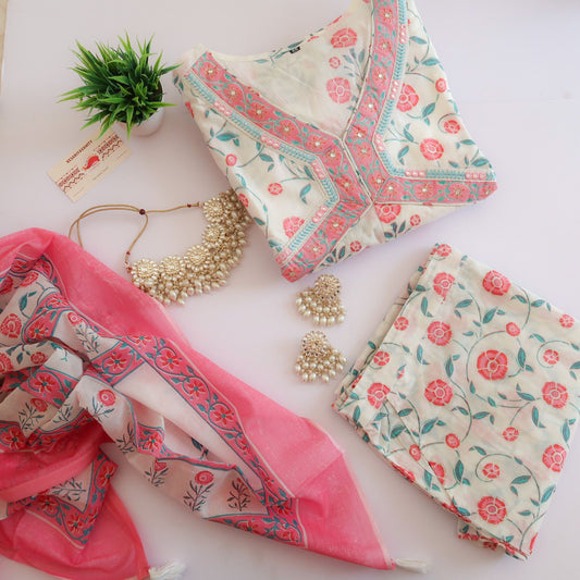 Sky is Pink handwork Inaayat Floral Suit Set