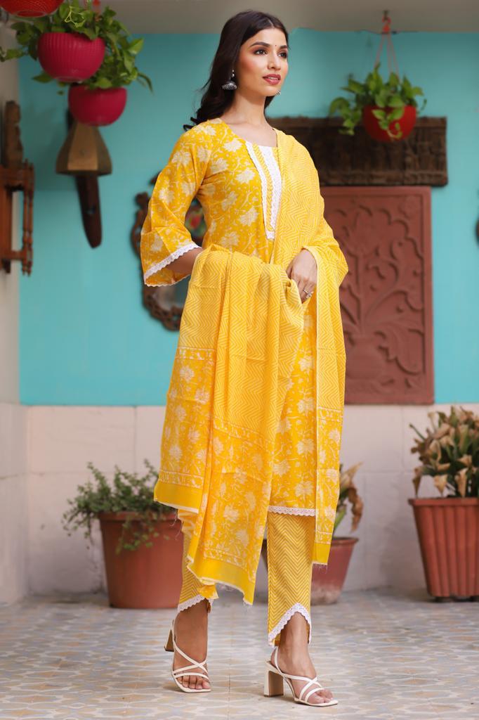 Sunflower Lace Delight Suit Set
