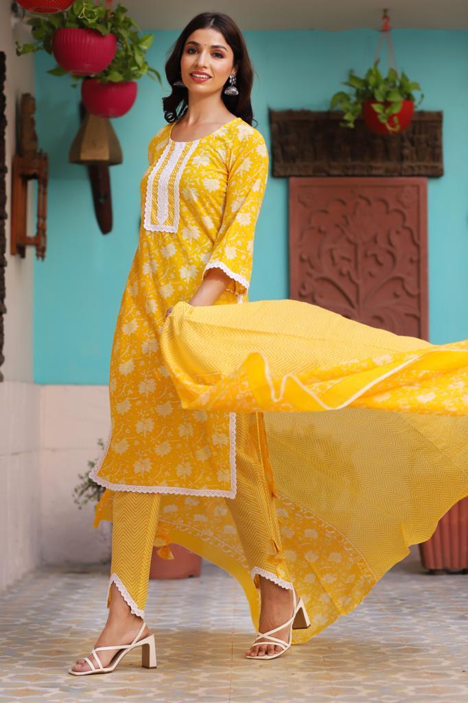 Sunflower Lace Delight Suit Set
