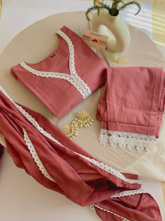 Cotton Panache Lace Suit Set