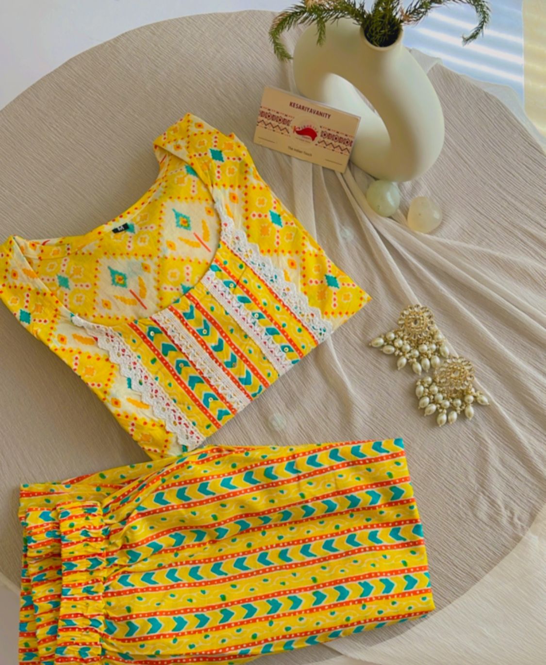 Pure Comfort: Yellow Ikkat Hues Suit