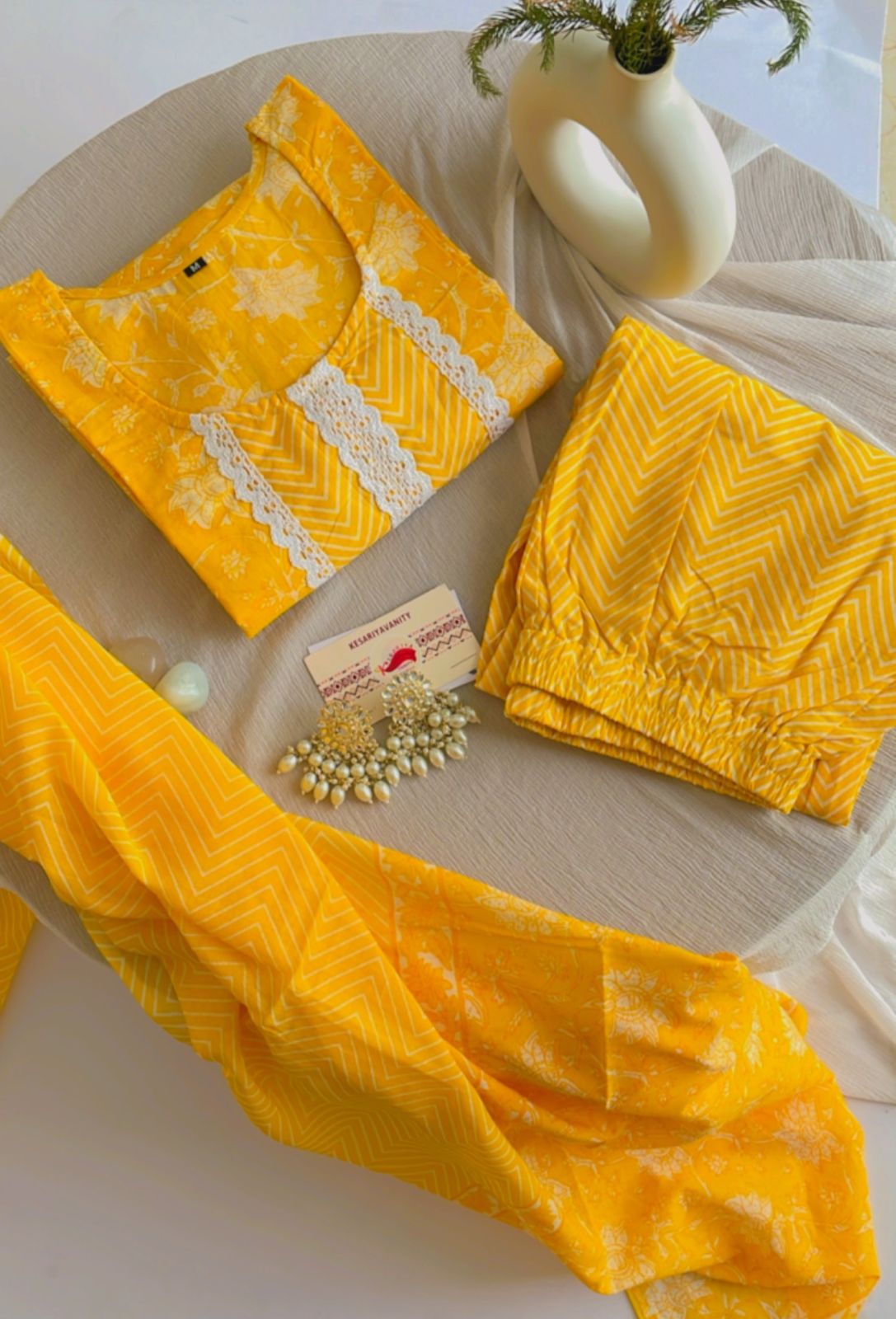 Sunflower Lace Delight Suit Set