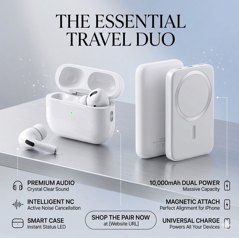 Morxt Airpod PRO 2 + Megasafe Power Bank Combo/White.X95 Bluetooth Gaming Headset (White, True Wireless)