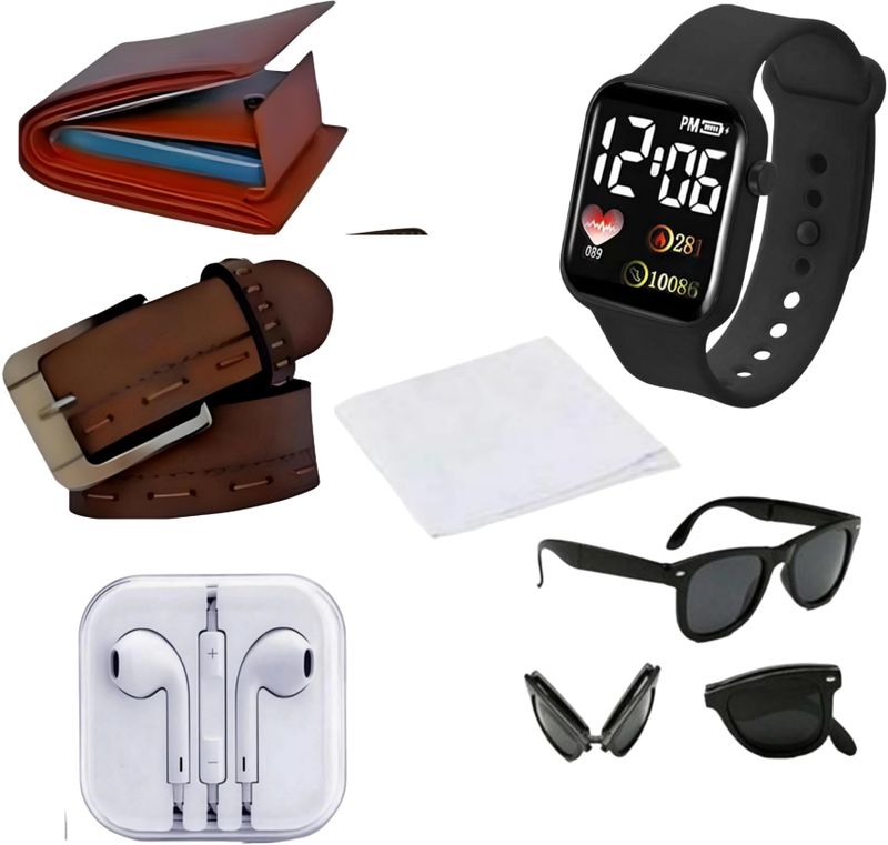 Khatu Card Holder, Watch & Sunglass Combo (Multicolor)