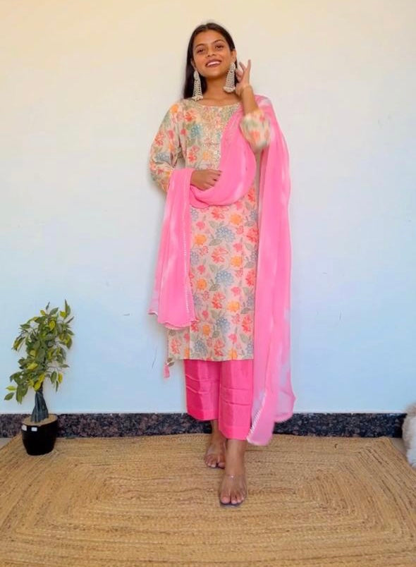 SALE: Floral Zariwork Suit Set